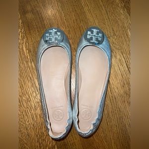 Tory Burch silver flats